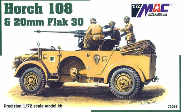 1/72 Автомобиль Horch 108 Kfz.70 с зенитной пушкой 20mm Flak 30 (MAC Distribution 72056), сборная модель