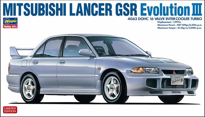1/24 Автомобіль Mitsubishi Lancer GSR Evolution III (Hasegawa 20350), збірна модель