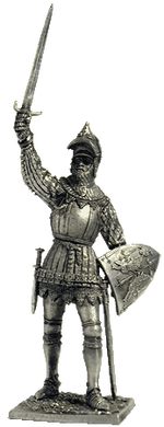 54 мм Французький лицар, 14 ст. (EK Castings M141), колекційна олов'яна мініатюра