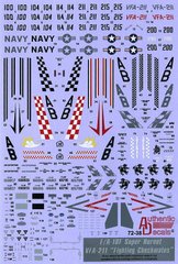 1/72 Декаль для F/A-18F Super Hornet "VFA-211 Fighting Checkmates" (Authentic Decals 7238)