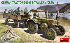 1/35 Трактор D8506 с прицепом и 11 фигурами немцев (Miniart 35314), сборная модель