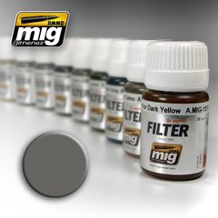 Фильтр серый для белого, 35 мл (Ammo by Mig A.MIG-1501 Filter Grey for White), эмаль