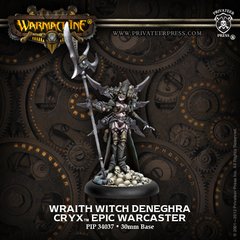 Wraith Witch Deneghra, Cryx Epic Warcaster, миниатюра Warmachine (Privateer Press Miniatures PIP34037), збірна металева нефарбована