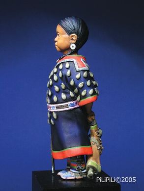 120mm Little Moon Young Crow Indian Girl 1910, коллекционная миниатюра, смоляная сборная неокрашенная (PiliPili Miniatures)
