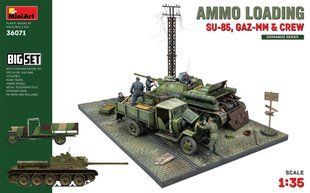 1/35 Диорама "Загрузка боеприпасов" с САУ СУ-85, грузовиком ГАЗ-ММ, фигурами и акссессуарами (MiniArt 36071), сборная пластиковая