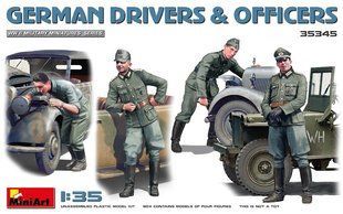 1/35 Німецькі офіцеры та водії, 4 фігури, збірні пластикові (Miniart 35345)
