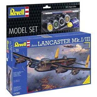 1/72 Бомбардувальник Avro Lancaster Mk.I/III, серія Model Set з фарбами та клеєм (Revell 64300), збірна модель