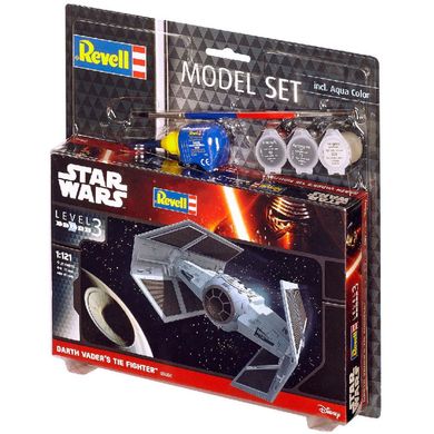 1/121 Darth Vaders TIE Fighter, Star Wars, подарунковий набір з фарбами, клеєм і пензликом (Revell 63602), збірна модель