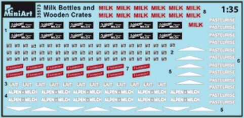 1/35 Молочные бутылки с ящиками (MiniArt 35573), сборные пластиковые