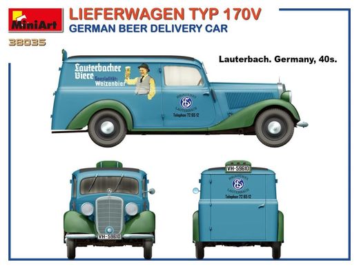 1/35 Lieferwagen Typ 170V машина доставки пива (MiniArt 38035), сборная модель