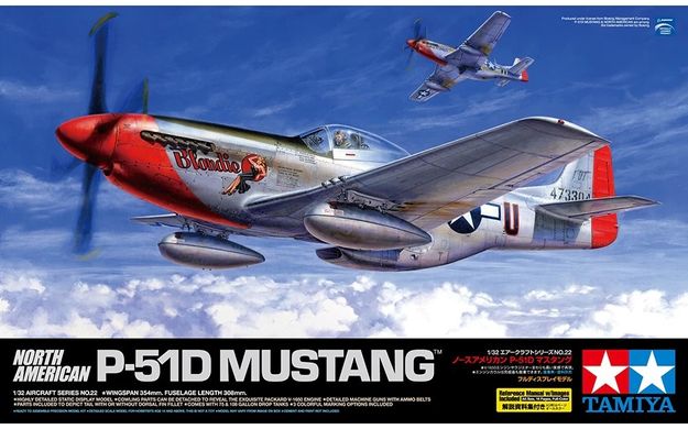 1/32 P-51D Mustang американский истребитель (Tamiya 60322), сборная модель