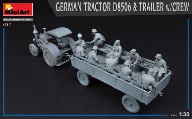 1/35 Трактор D8506 з причепом та 11 фігурами німців (Miniart 35314), збірна модель
