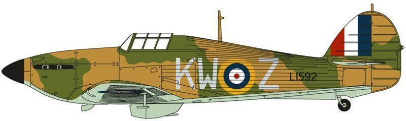 1/72 Hawker Hurricane Mk.I британский истребитель (Airfix 01010) сборная модель