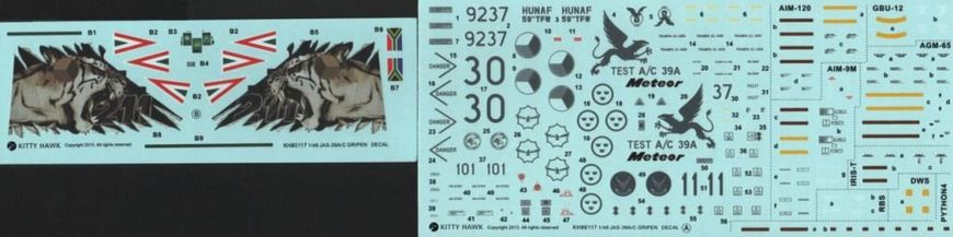 1/48 Saab JAS 39A/C Gripen шведський винищувач (Zimi Model/Kitty Hawk 80117), збірна модель