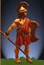 35mm Спартанський піхотинець, олов'яна мініатюра, нефарбована (Ares Mythologic Spartan infantryman)