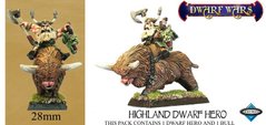 Dwarf Wars - Highland Clan Dwarf Hero on Bull - West Wind Miniatures WWP-DW-224