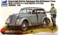 Opel Stabswagen Saloon мод.1937 года германский штабной автомобиль с экипажем 1:35