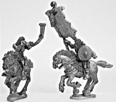 Mirliton Miniatures - Миниатюра 25-28 mm Fantasy - Barbarian Cavalry Command Group - MRLT-BA015