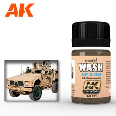 Смывка для современной техники США OIF и OEF, эмалевая, 35 мл (AK Interactive AK121 OIF and OEF US Vehicles Wash)