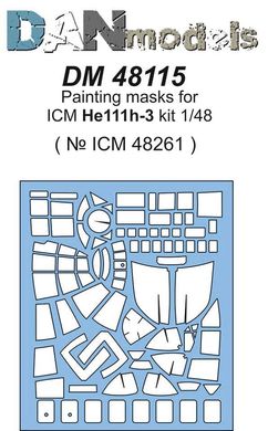 1/48 Покрасочные маски для Heinkel He-111H-3, для моделей ICM (DANmodels DM 48115)