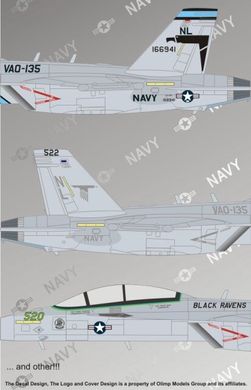 1/48 Декаль для самолета EA-18G Growler "VAQ-135 Black Ravens" (Authentic Decals 4854)