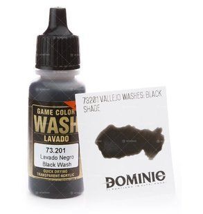 Черная проливка/смывка, акрил, 17 мл (Vallejo 73201 Game Color Wash BLACK)
