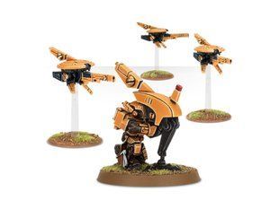 Tau Sniper Drone Team, мініатюри Warhammer 40k (Games Workshop 56-15), збірні металеві