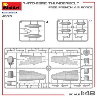 1/48 Винищувач&nbsp;P-47D-28RE Thunderbolt ВПС Вільної Франції, серія Basic Kit (MiniArt 48015), збірна модель