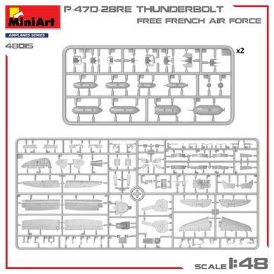 1/48 Винищувач&nbsp;P-47D-28RE Thunderbolt ВПС Вільної Франції, серія Basic Kit (MiniArt 48015), збірна модель
