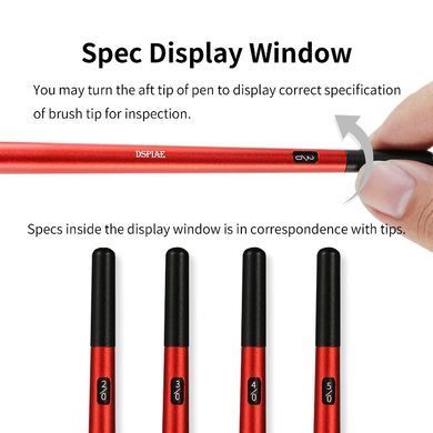 Насадка № 4/0 для алюминиевой кисточки, 3 штуки в комплекте (DSPIAE AT-FB Aluminum Shank Interchangeable Fine Tip Brush)