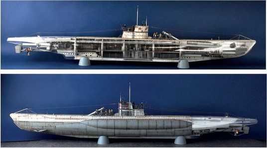 DKM U-Boat Type VIIC U-552 1/48スケール 1/48 DKM U-Boat Type VIIC U-552 подводная лодка (Trumpeter 06801