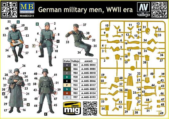 1/35 Німецькі солдати Другої світової, 5 фігур (Master Box 35211), збірні пластикові