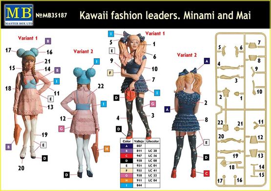 1/35 Minami та Mai, сучасні японські дівчата, представники стилю каваї (Master Box 35187) збірні пластикові мініатюри