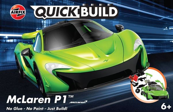 Автомобиль McLaren P1 Green, LEGO-серия Quick Build (Airfix J6021), простая сборная модель для детей