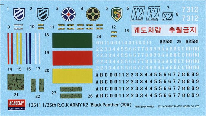 1/35 ROK Army K2 "Black Panther" південнокорейський основний бойовий танк (Academy 13511), збірна модель