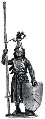 54 мм Немецкий рыцарь Ульрих фон Лихтенштейн, 13 век, оловянная миниатюра (EK Castings M70)