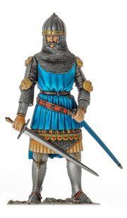 54мм Sir John of Creek, 1325 год, коллекционная оловянная миниатюра (Andrea Miniatures SM-F06), сборная неокрашенная