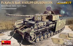 1/35 Танк Pz.Kpfw.IV Ausf.H виробництва Krupp-Grusonwerk зразка 1943 року серпень-вересень (Miniart 35330), збірна модель