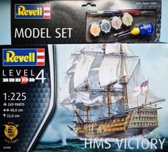 1/225 Корабль HMS Victory, стартовый набор с красками, клеем и кистью (Revell 65408), сборная модель
