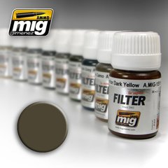 Фільтр темно-сірий для білого, 35 мл (Ammo by Mig A.MIG-1502 Filter Dark Grey for White), емаль