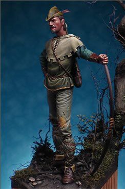 54mm Робін Гуд, Шервудський ліс, колекційна мініатюра, олов'яна збірна нефарбована (Latorre Models 54-12)