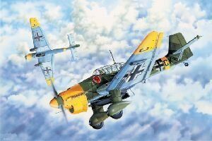 1/32 Junkers Ju-87B-2 Stuka німецький бомбардувальник (Trumpeter 03214), збірна модель