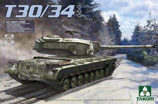1/35 T30/T34 американский тяжелый танк 2-в-1 (Takom 2065) сборная модель