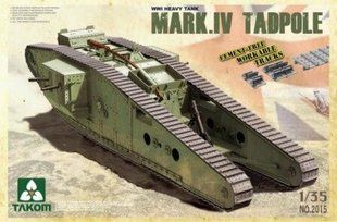 1/35 WWI Heavy Battle Tank Mark IV Male Tadpole w/Rear mortar + рабочие траки (Takom 2015) сборная модель