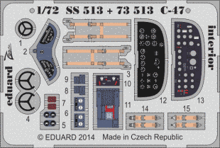 1/72 Фототравління для Douglas C-47 Skytrain: інтер'єр, для моделей Airfix (Eduard 73513)