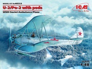 1/48 Поликарпов У-2/По-2 с санитарными кассетами (ICM 48253), сборная модель