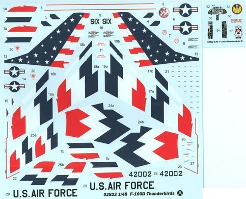 1/48 F-100D Thunderbirds "Skyblazers" американский истребитель (Trumpeter 02822) сборная модель