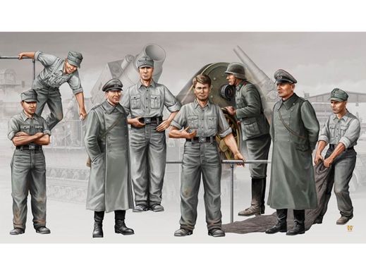 1/35 Розрахунок німецької важкої залізничної гармати Morser Karl, 8 фігур (Trumpeter 00409), збірні пластикові