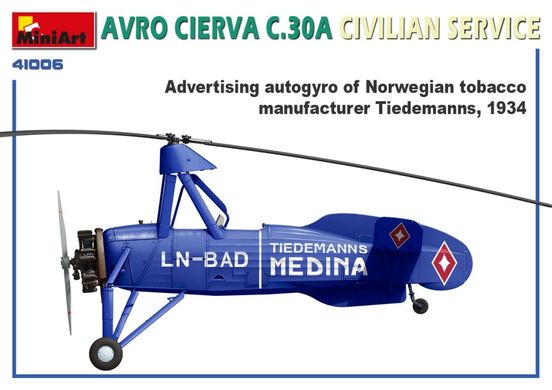 1/35 Avro Cierva C.30A автожир цивільного призначення (MiniArt 41006), збірна модель