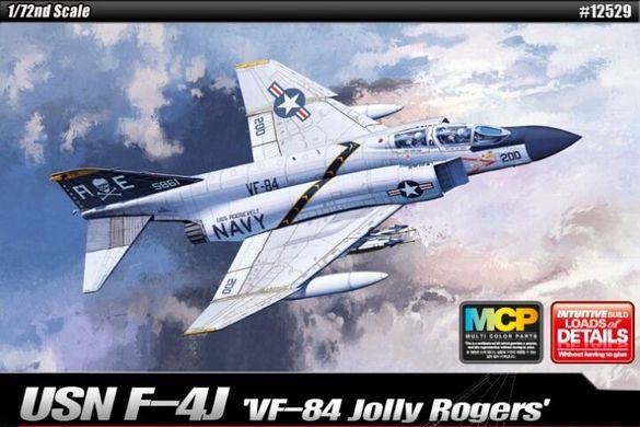 1/72 F-4J Phantom II эскадрильи VF-84 "Jolly Rogers" (Academy 12529) Сборка без клея. Цветной пластик